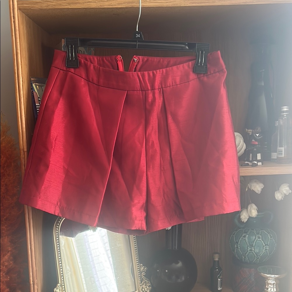 L'ATISTE Vibrant Red High Waist Shorts